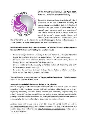 2017 Women's History Association of Ireland Conference